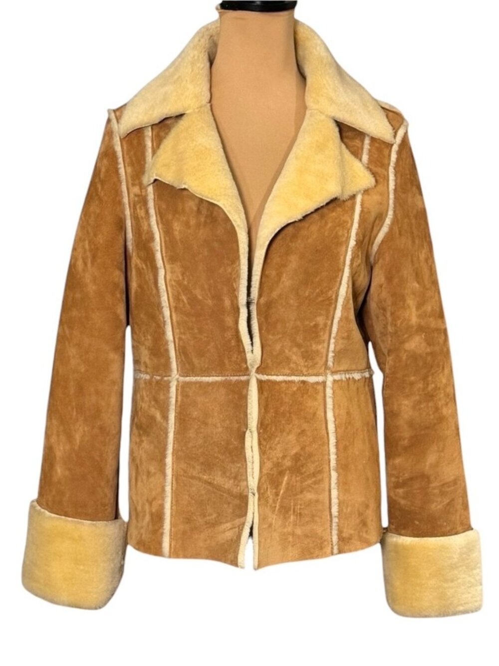 Vintage Y2K Arden B Shearling Jacket L Fur Lining Real Suede Winter Jacket